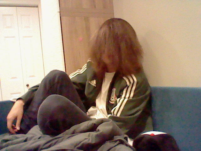 Me, with hair obscuring my face